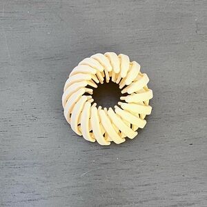 Cream Neutral Matte Messy Updo High Ponytail Extra Hold 1" Birds Nest Hair Clip